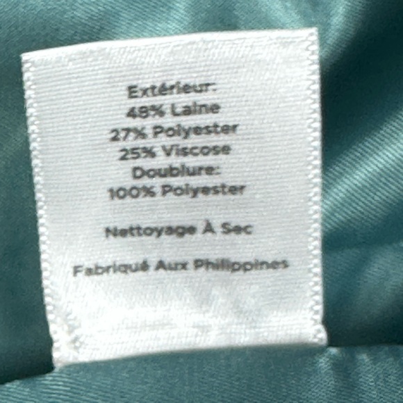 Talbots Wool Blend Teal Blue Blazer 2 Petite Single Breasted Structured Tailored - Picture 9 of 9